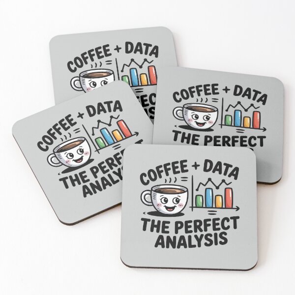 Item preview, Funny Doodle Cartoon Design for Analysts - Coffee + Data = The Perfect Analysis  designed and sold by WikaKowalczyk.