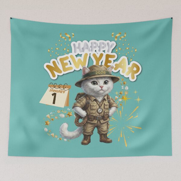 Item preview, Adventure Cat Explorer 2026 | Happy New Year Safari Kitten designed and sold by E-SarnEdge.