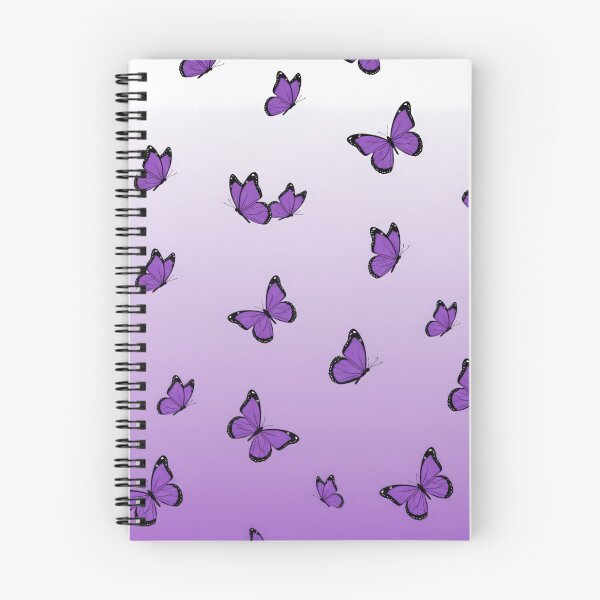 Item preview, Patrón de silueta de mariposa morada sobre fondo degradado vertical suave designed and sold by EtherealFlutter.
