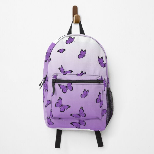 Item preview, Purple Butterfly Silhouette Pattern on Soft Vertical Gradient Background designed and sold by EtherealFlutter.