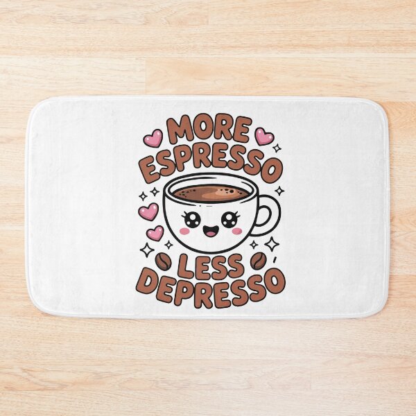 Item preview, More Espresso Less Depresso – Funny Cute Espresso Cup Quote designed and sold by Lulunza.