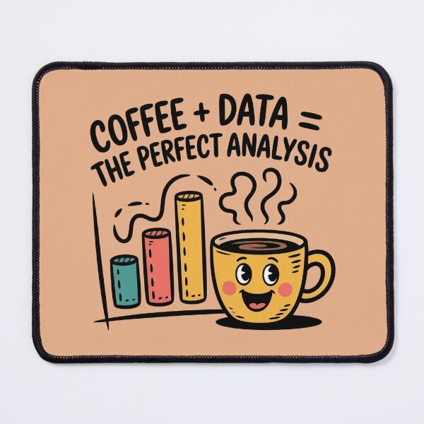 Item preview, Funny Doodle Cartoon Design for Analysts - Coffee + Data = The Perfect Analysis designed and sold by WikaKowalczyk.