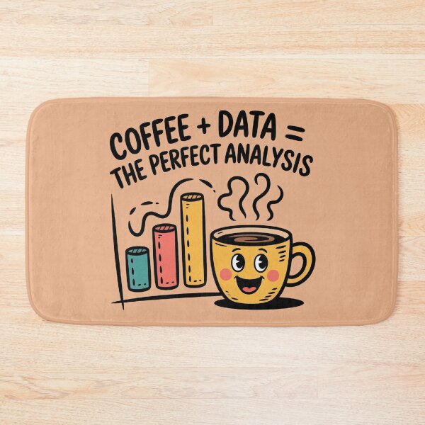 Item preview,  Funny Doodle Cartoon Design for Analysts - Coffee + Data = The Perfect Analysis  designed and sold by WikaKowalczyk.