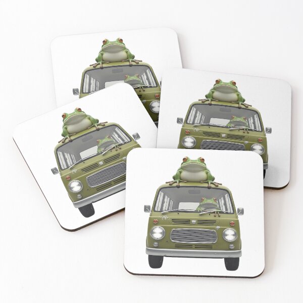 Item preview, Cute Frogs in Vintage Van Artwork designed and sold by DreamBuySell.