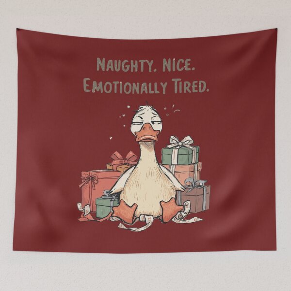 Item preview, Naughty Nice Emotionally Tired – Funny Christmas Duck designed and sold by zoocore.