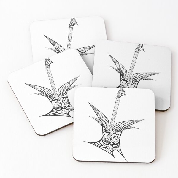 Item preview, Electric guitar, abstract angel lines designed and sold by yasm1nou.