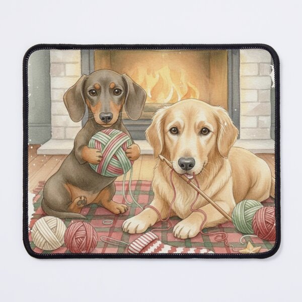 Item preview, Golden Retriever & Dachshund Christmas Crochet designed and sold by Pixels & Paws.