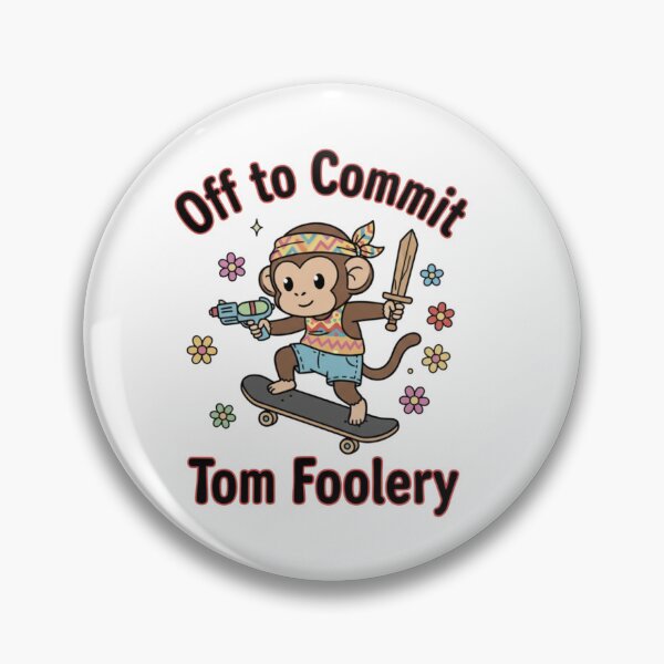 Item preview, Skateboarding Monkey of Mischief, Off to Commit Tomfoolery, funnyfits70, Humor, Funny, retro, vintages, funny quotes, animal humor, designed and sold by FunnyFits70.