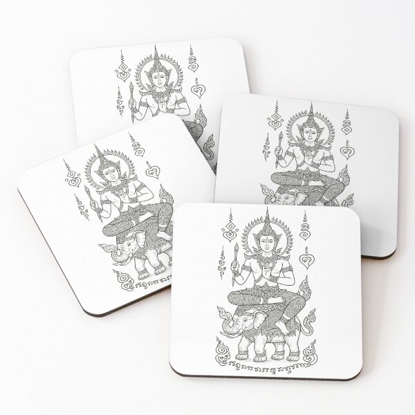 Item preview, Divine Deity on Sacred Elephant – Thai Yantra Protection Art designed and sold by Sksticker991.