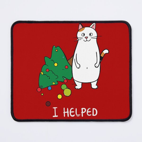 Item preview, ​I Helped Cat Christmas T-Shirt | Funny Cat With Knocked Over Tree designed and sold by SylwiaPrint.