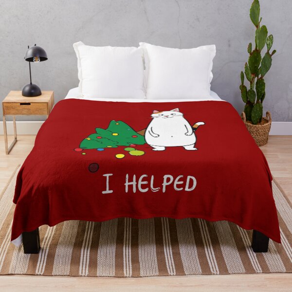 Item preview, I Helped Cat Christmas T-Shirt | Funny Cat With Knocked Over Tree designed and sold by SylwiaPrint.