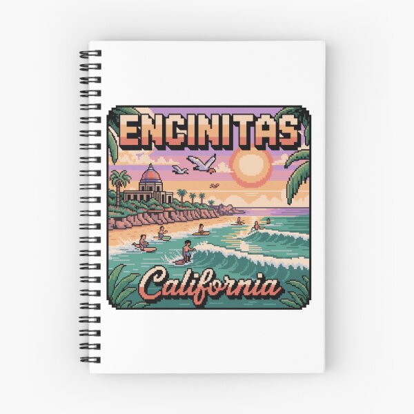 Item preview, Encinitas California Retro Pixel Wide Surf Beach Sunset designed and sold by CircinusStore.