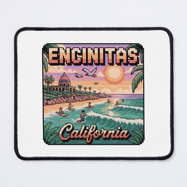 Item preview, Encinitas California Retro Pixel Wide Surf Beach Sunset designed and sold by CircinusStore.