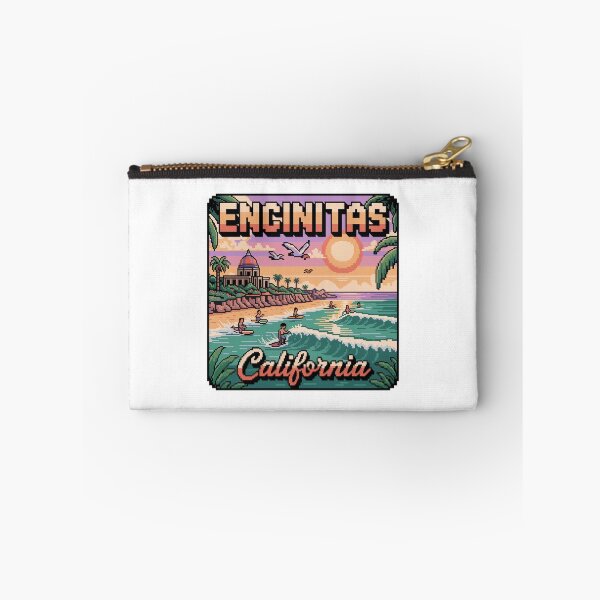 Item preview, Encinitas California Retro Pixel Wide Surf Beach Sunset designed and sold by CircinusStore.