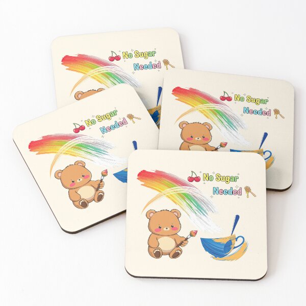 Item preview, Kawaii Bear Artist No Sugar Needed Rainbow Swirl Mug Design designed and sold by MCT-GALLERY.