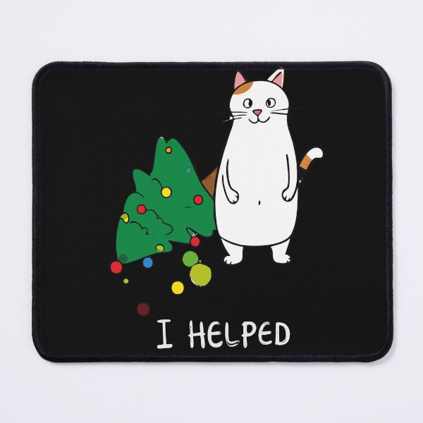 Item preview, ​I Helped Cat Christmas T-Shirt | Funny Cat With Knocked Over Tree designed and sold by SylwiaPrint.