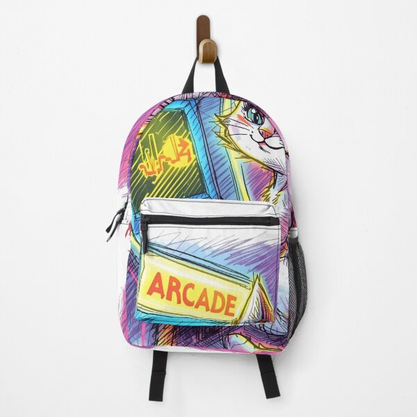 Item preview, Retro Arcade Gamer Cat | Neon Sketch Style Illustration designed and sold by SoulenCify.