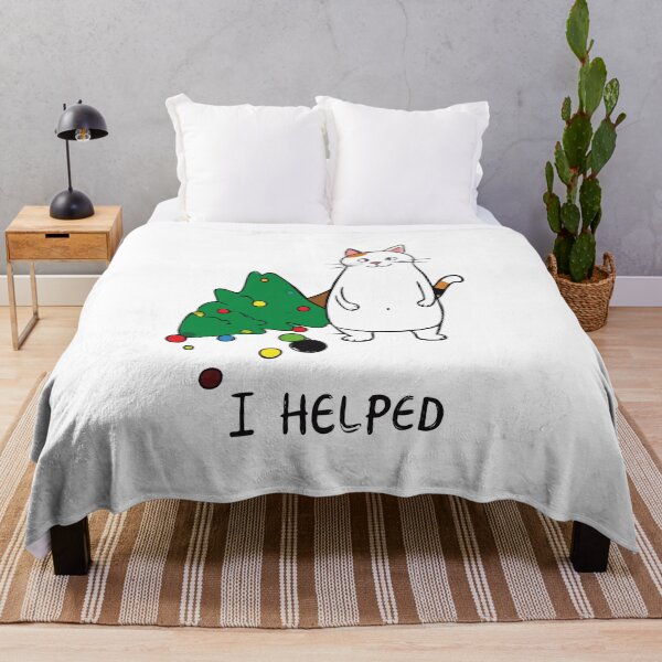 Item preview, I Helped Cat Christmas T-Shirt | Funny Cat With Knocked Over Tree designed and sold by SylwiaPrint.