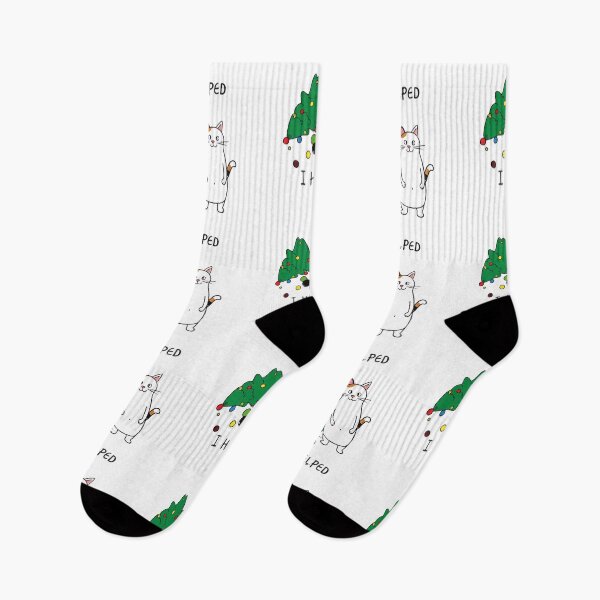 Item preview, ​I Helped Cat Christmas T-Shirt | Funny Cat With Knocked Over Tree designed and sold by SylwiaPrint.