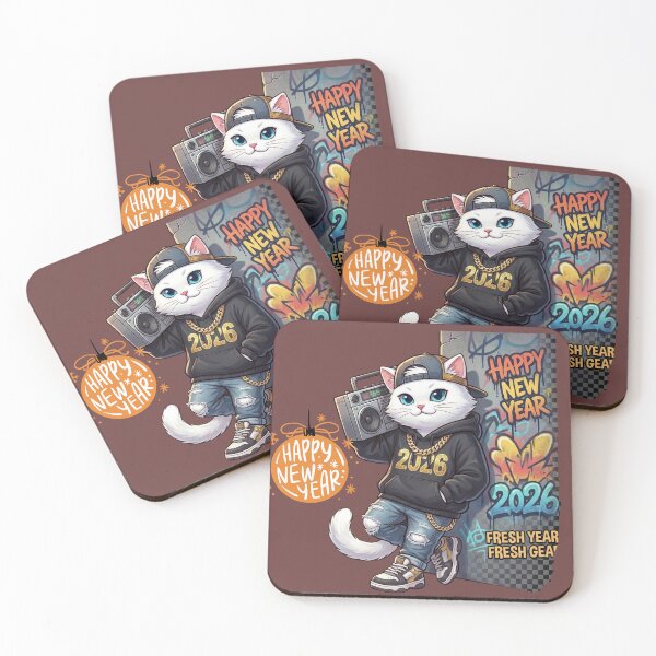 Item preview, Hip-Hop Cat 2026 New Year | Cool Kitten with Boombox & Graffiti designed and sold by E-SarnEdge.