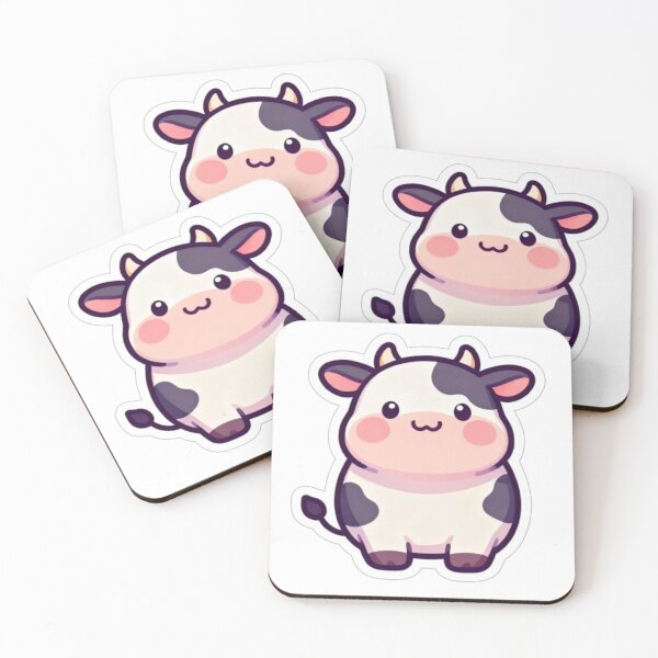 Item preview, Title: Cute Kawaii Chubby Cow Sticker designed and sold by MiniPrintMagic.