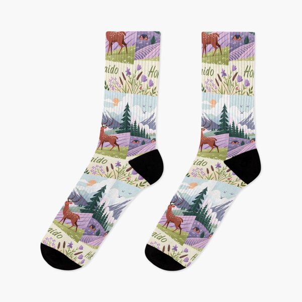 Item preview, Majestic Deer in Hokkaido Lavender Fields – Japan Nature Art Print designed and sold by Witsprings.