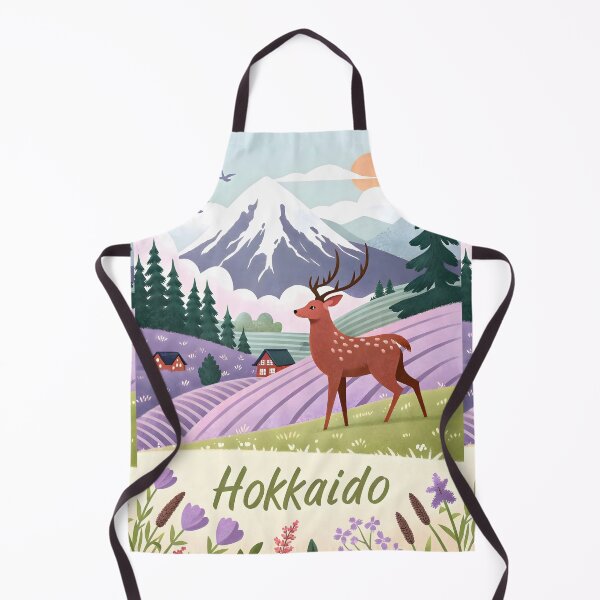 Item preview, Majestic Deer in Hokkaido Lavender Fields – Japan Nature Art Print designed and sold by Witsprings.