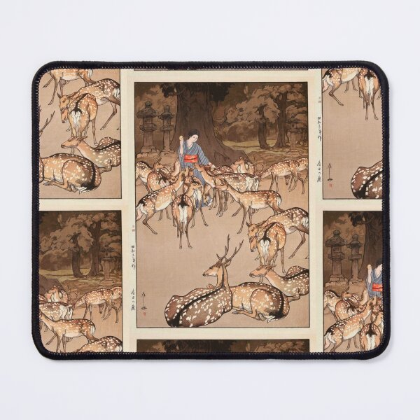 Item preview, Deer in Kasuga by Yoshida Hiroshi : Tranquil Shin Hanga Japanese Poster designed and sold by artofuniverse.