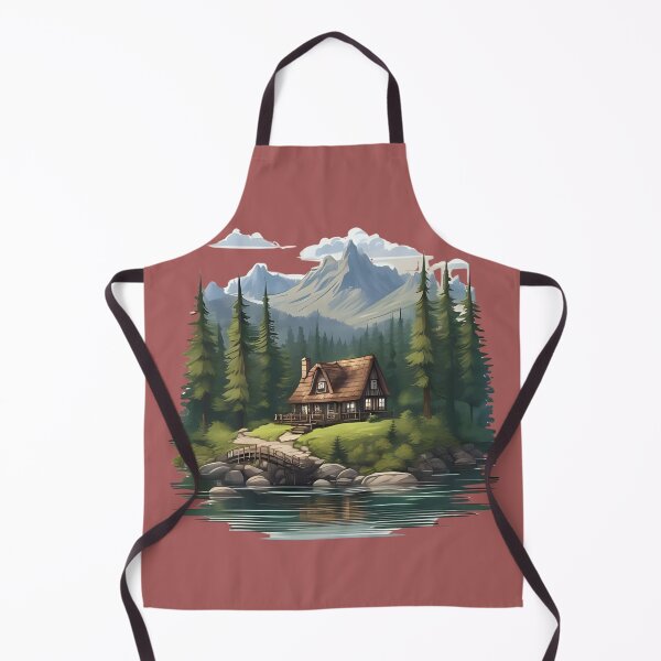 Item preview, Cozy Cottage in Nature Forest Landscape Home Art Design designed and sold by Chroma Dreams .