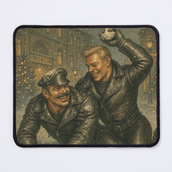 Item preview, 1940s Gay Christmas We'll Always Have Berlin Gay Leather Tom of Finland Tribute Pride Graphic Design designed and sold by ItsAKinkThing.