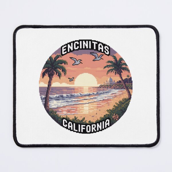Item preview, Encinitas California Framed Pixel Art Sunset Beach designed and sold by CircinusStore.