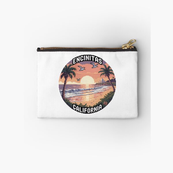 Item preview, Encinitas California Framed Pixel Art Sunset Beach designed and sold by CircinusStore.