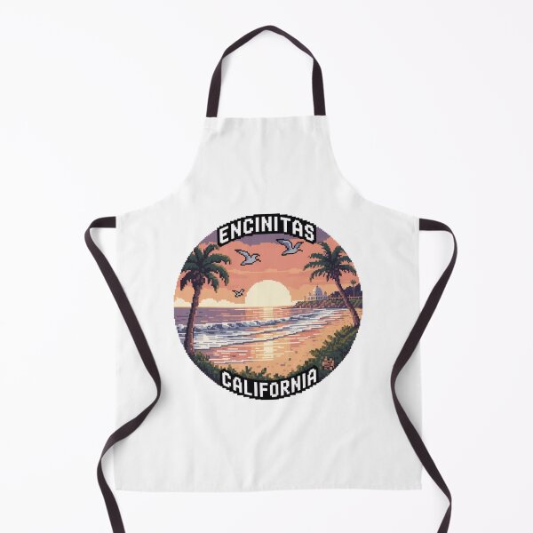 Item preview, Encinitas California Framed Pixel Art Sunset Beach designed and sold by CircinusStore.