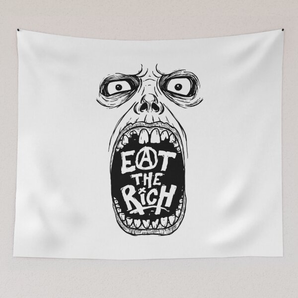 Item preview, Eat The Rich Screaming Face Punk Anti-Capitalism Art designed and sold by sXe-art.