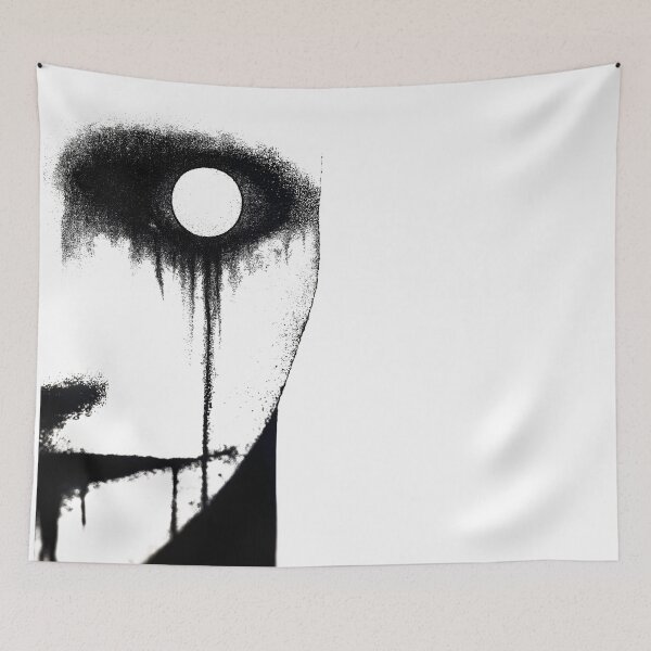 Item preview, Abstract Void Eye Dripping Ink Grunge Face designed and sold by Shoot-The-Moon.