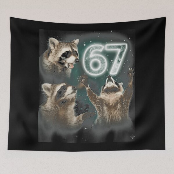 Item preview, 67 Meme Racoon Howling At The Moon 67 6 7 Halloween  designed and sold by gladysenglish.