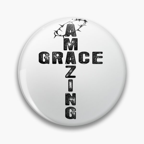 Item preview, Christian T shirt design with motivational phrase Amazing Grace. Merch logo. Black and white style designed and sold by Koltukovs.