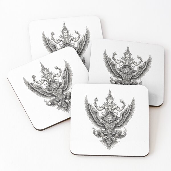 Item preview, Divine Deity Riding Garuda – Sacred Thai Mythology Art designed and sold by Sksticker991.