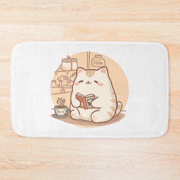 Item preview, Cute Chubby Cat Reading & Writing in Tiny Journal | Cozy Café Pastel Style Illustration – Slow Day Friends designed and sold by SlowDayFriends.
