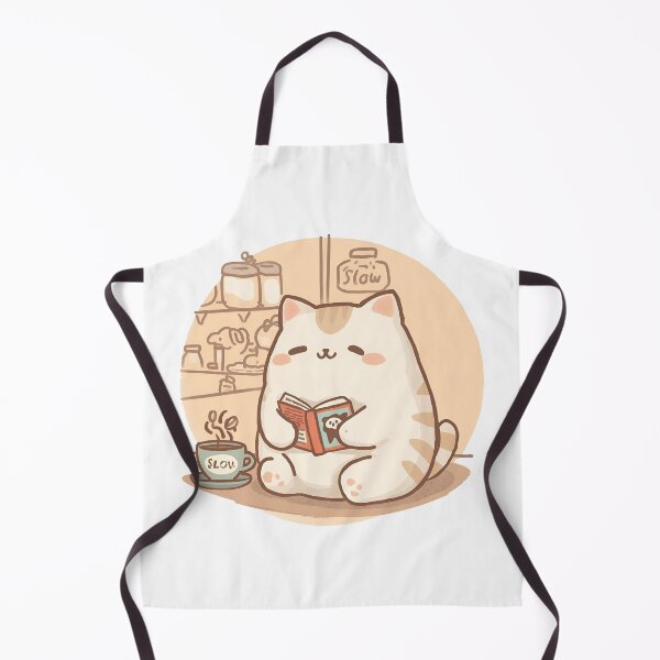 Item preview, Cute Chubby Cat Reading & Writing in Tiny Journal | Cozy Café Pastel Style Illustration – Slow Day Friends designed and sold by SlowDayFriends.