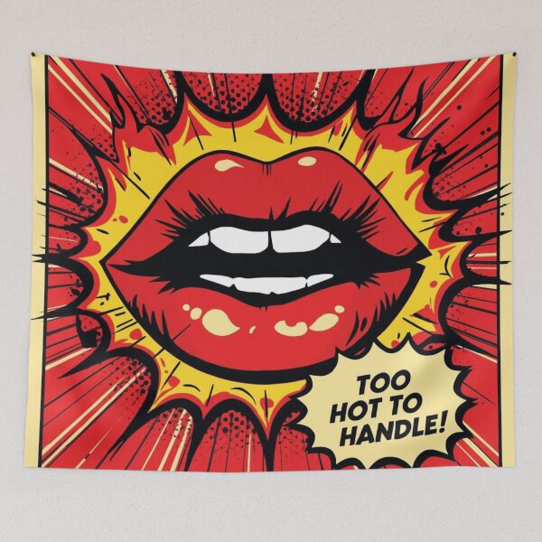 Item preview, Fiery Pop Art Lips Too Hot to Handle Design designed and sold by Trueways.