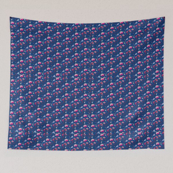 Item preview, Cute Valentine's Day Doodle Seamless Pattern - Love Letters on Navy Blue designed and sold by NgernPhanLan.