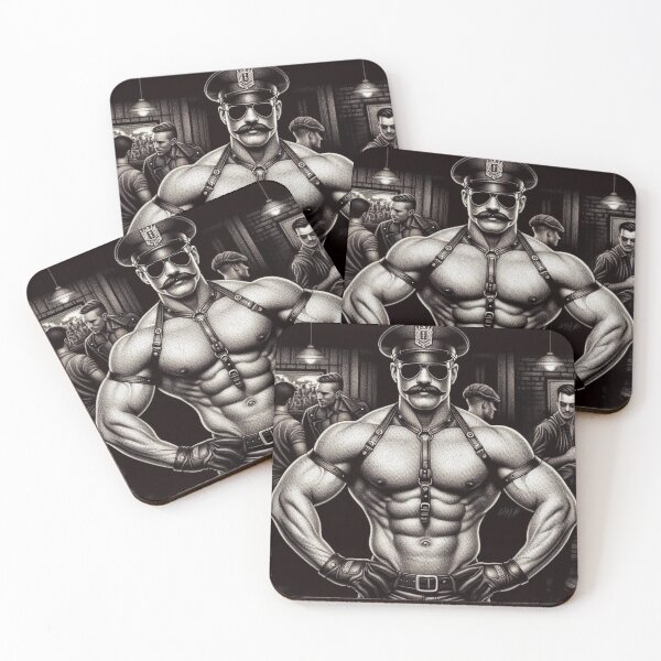 Item preview, Gay Leather Bar Daddy Pride Modernist Vogue San Francisco Pride Graphic Design designed and sold by ItsAKinkThing.