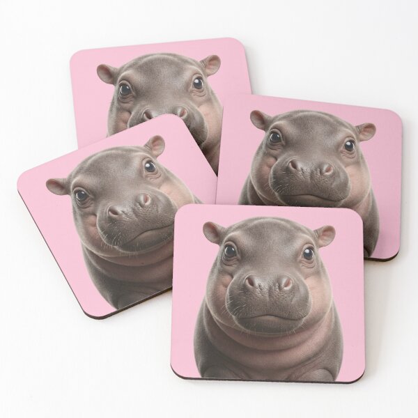 Item preview, Cute Baby Hippo Portrait – Cute Hippo Calf designed and sold by DAGHO.