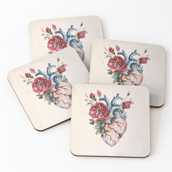 Item preview, Aquarelle Amour: Vintage Blooming Heart Botanics designed and sold by EmeraldeaArt.
