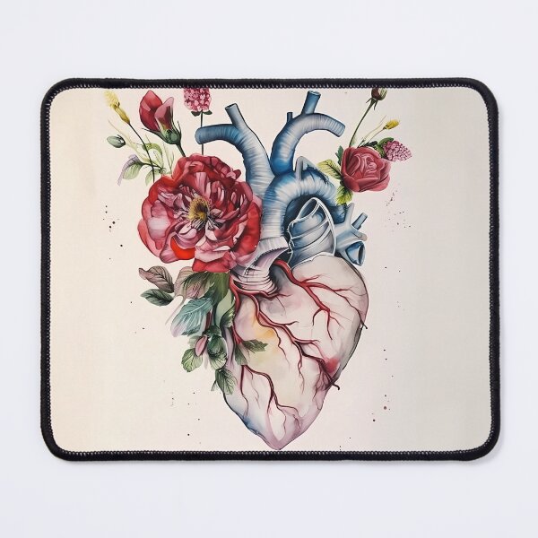 Item preview, Aquarelle Amour: Vintage Blooming Heart Botanics designed and sold by EmeraldeaArt.