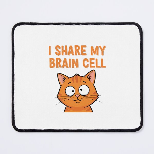 Item preview, I Share My Brain Cell - Funny Orange Cat Meme Gift designed and sold by The Daily Dopamine.