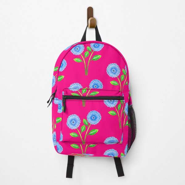 Item preview, blue dahlia flower design candy pink background original colourful gift present designed and sold by Arniesart85.