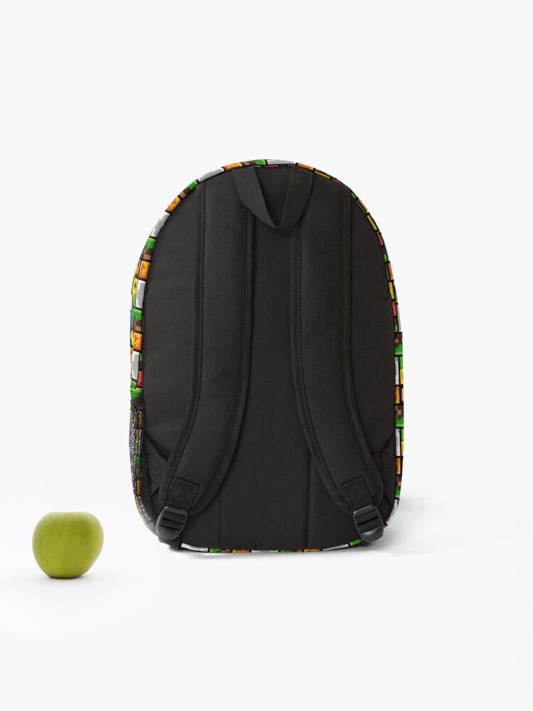 Thumbnail 2 of 3, Backpack, Pixelated Gamer Blocks Pattern designed and sold by SteezeeStore.