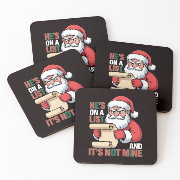 Item preview, He’s on a List and It’s Not Mine – Santa Face Christmas Humor Tee designed and sold by Redgiant87x.